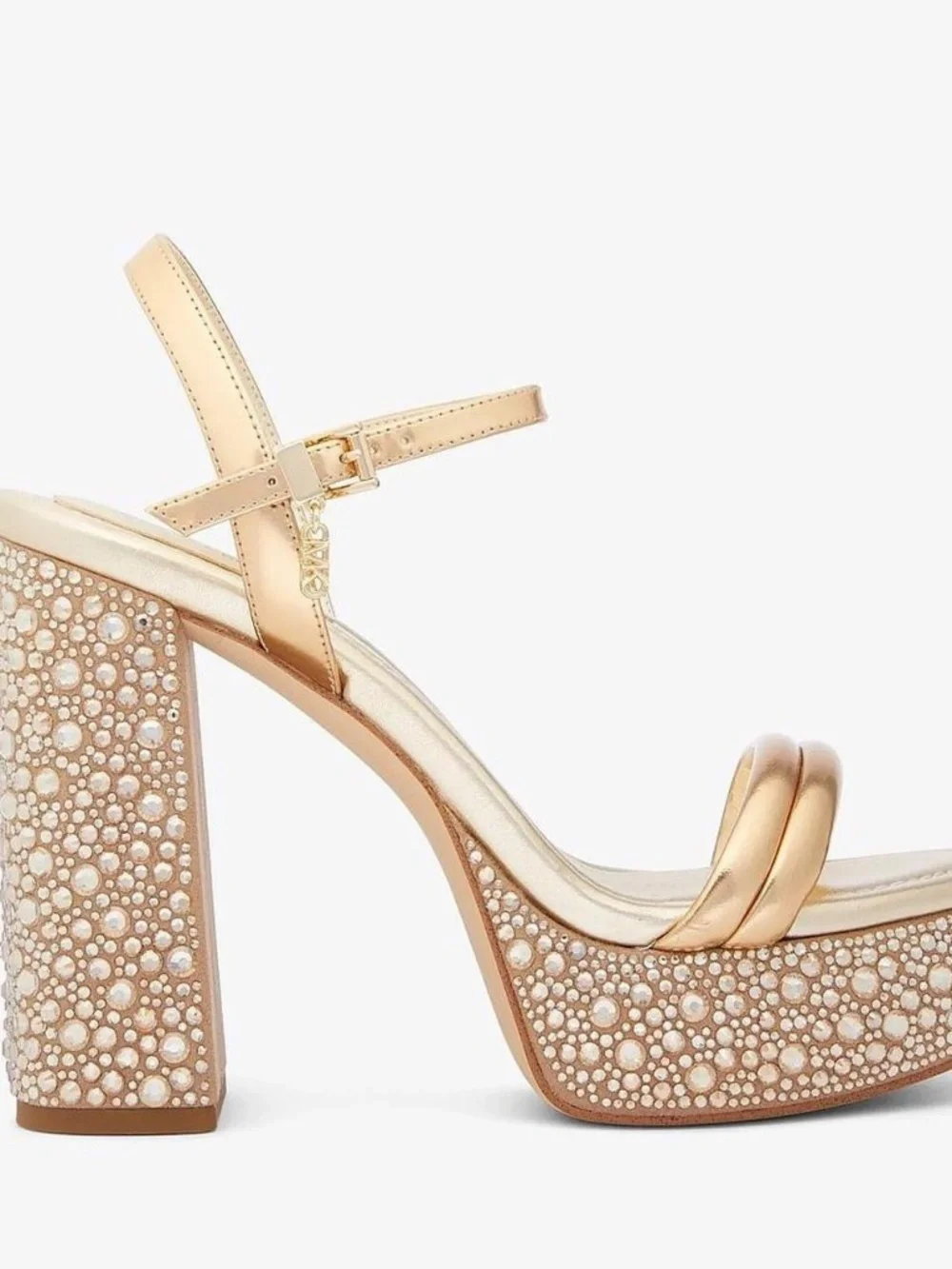 Michael Kors Genuine Leather Heels, Platform Heels Gold Leather Heels Size 10